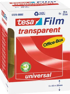 Produktbild von TESA 57379, 66 m, Transparent, 25 mm, 6 Stück(e)