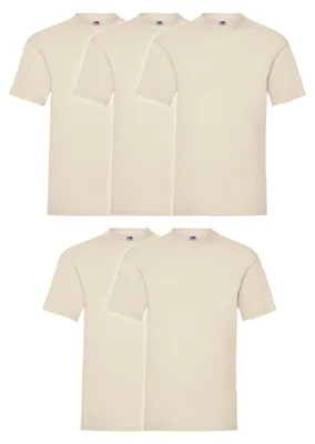 Produktbild von 5er Pack Fruit of the Loom Valueweight T-Shirt + GRATIS MyShirt Stoffbeutel Farbe: natur Größe: L