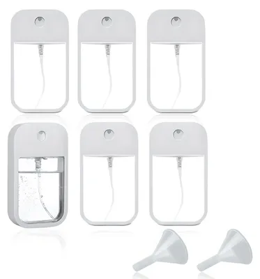 6 Mini-Sprühflaschen 45 ml mit Feinsprühnebel + 2 Trichter