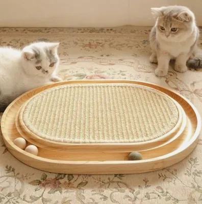 Produktbild von Sisal Kratzbrett Katzen, 2 in 1 katzenspielzeug, Widerstandsfähig Katzenkratzbrett mit Natürliche Sisal Pad, Katzenspielzeug Interaktives für Katzen