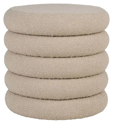 Immagine prodotto di Pouf Brooklyn con contenitore in bouclé beige ø44 cm