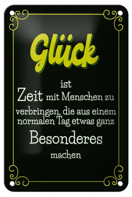 Produktbild von Blechschild  Zeit für Dinge die Dich glücklich machen, 30 x 20 cm, Blechschilder Spruch Glück Weisheit