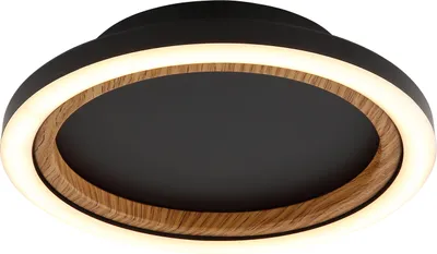 Immagine prodotto di Plafoniera LED, effetto legno, nero, P 20,5 cm