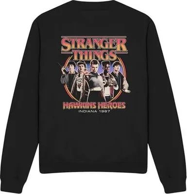 Produktbild von Stranger Things Sweatshirt Herren Season 5 - Hawkins Heroes Group 1987 schwarz L