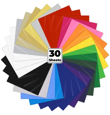 HTV-Bügelfolie 30er-Pack 22 Farben 30,5x25,4 cm