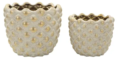 Obrázek produktu pro Sada květináčů Mauro Ferretti „Pepitas“, 2dílná, Ø 23 × 18 cm / Ø 18,5 × 15,5 cm