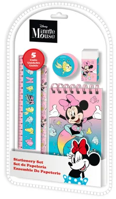 Zdjęcie produktu dla Zestaw szkolny przybory Myszka Minnie ołówek notes linijka gumka temperówka / MN30023