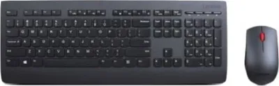 Produktbild von Lenovo 4X30H56823, Volle Größe (100%), Kabellos, RF Wireless, Membran Key Switch, Schwarz, Maus enthalten