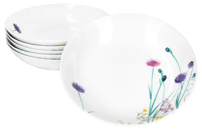 Immagine prodotto di set di 6 piatti fondi Marie 400ml in porcellana 6 persone piatti profondi fiori di pasta