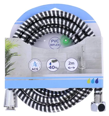 Produktbild von Pvc-brauseschlauch 200cm - schwarz silber - Tendance