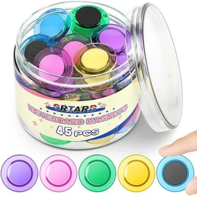 Produktbild von Bunte runde Magnete für Whiteboards, 45 Stück, Dekorativ, Schulzubehör