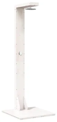 Produktbild von vidaXL Outdoor-Dusche 210 cm Massivholz Kiefer und Edelstahl Weiß