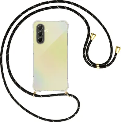 Produktbild von Handykette Backcover-Schutzhülle mit Band (Metall goldfarben) für Samsung A36 5G - schwarz/gold