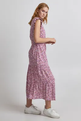 Zdjęcie produktu dla b.young BYMMJOELLA FRILL DRESS - Damska sukienka casualowa z dekoltem V, bez rękawów, linia A, luźny krój
