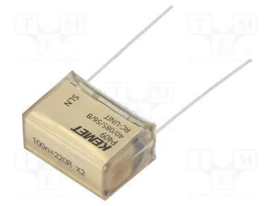 Produktbild von 1x Kondensator: Papier 100nF 20,3mm 20% 275VAC THT X2 630VDC P409CP104M275AH221