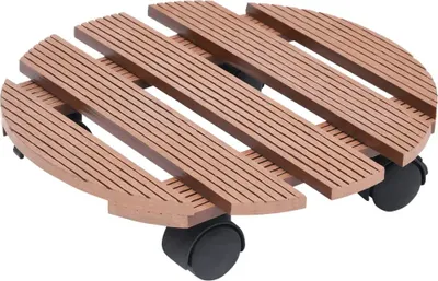 Produktbild von vidaXL Pflanzenroller 2 Stk. Braun Ø30x7,5 cm WPC
