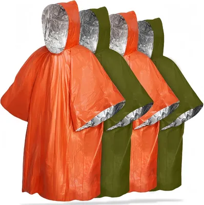 Obrázok produktu pre Núdzové pončo set 4-dielny, vodotesný, teplý, reflexný, uni pre núdzové situácie