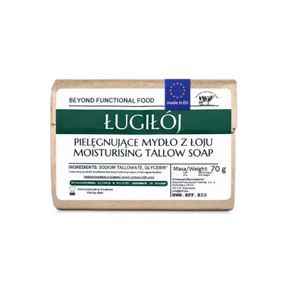 Zdjęcie produktu dla Naturalne mydło z łoju wołowego - Mydło z łoju wołowego - Stałe mydło w kostce wykonane z 2 składników - Mydło ręcznie robione - 70 g