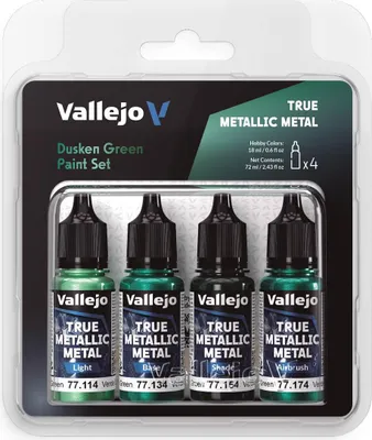 Obrázok produktu pre Vallejo VA77257 Sada metalických farieb True Metallic - Dusken Green