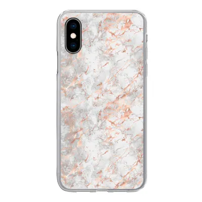 Produktbild von MuchoWow® Handyhülle Schutzhülle Hülle für iPhone X Roségold - Marmor - Weiß - Gemustert Silikon Softcase Handy Hülle - Handyhülle