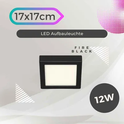 Produktbild von Briloner LED Deckenleuchte Fire Black schwarz 17 x 17 cm neutralweiß