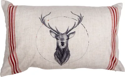 Produktbild von Clayre & Eef Kissenbezug 30x50 cm Beige Polyester Hirsch