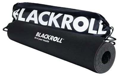Produktbild von BLACKROLL® MAT (65 x 185 cm), rutschfeste Fitnessmatte für gelenkschonendes Training, Sportmatte mit strukturierter Oberfläche, gedämpfte Gymnastikmatte mit GYMBAG,  Germany, Schwarz