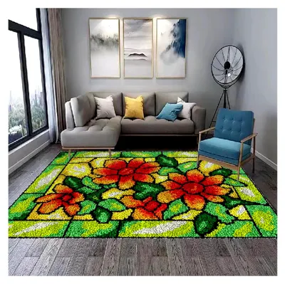 Image de Kit de fabrication de tapis pour adultes – Kit de broderie au point de croix pour débutants, pour la création de tapis, dimensions : 61 x 87 cm