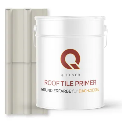 Produktbild von Grundierfarbe für Dachziegel Grauweiß RAL 9002 10 L | wetterfeste Dachbeschichtung | für Ziegel, Beton, Eternit | UV-beständig | Q-COVER