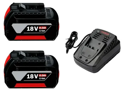 Produktbild von Batterie, 18V, 8.0Ah Kompatibel mit Elektrowerkzeugen, 8.0AHX2-LadegerätX1