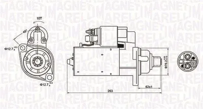 Produktbild von MAGNETI MARELLI 063721181010 Starter Anlasser 2kW für AUDI A3 Schrägheck (8L1) 12V
