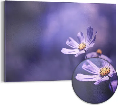 Produktbild von DEQORI Magnettafel Metall 90x60 cm 'Lilablütenzauber' Whiteboard Pinnwand Magnetboard Büro
