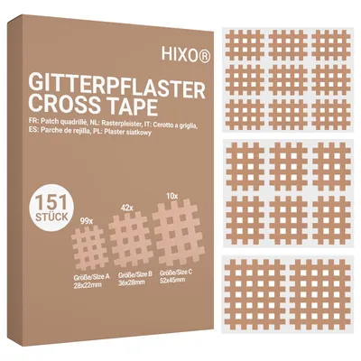 Produktbild von HIXO 151x Gitterpflaster – Cross Tape, Akupunkturpflaster, Akupressur Pflaster (Mix)