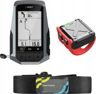Obrázek produktu pro Cyklistický Počítač Gps Navigace + Cyklistický Snímač Kadence + Sada Pulsmetrů