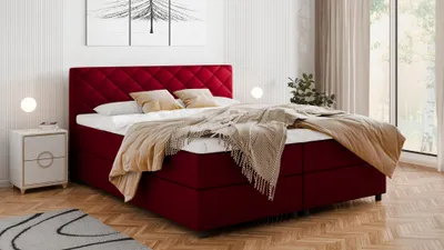 Produktbild von BOXSPRINGBETT Diamaro 180x200 cm mit Bettkasten und Topper - Rot