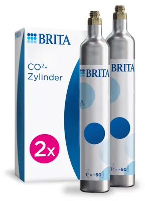 Produktbild von BRITA CO2-Zylinder 2-er Pack für Wassersprudler (bis zu 60l gesprudeltes Wasser pro Füllung)