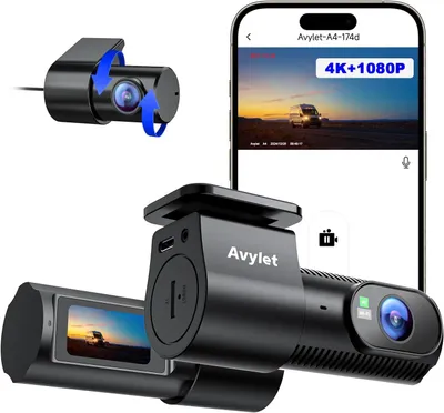 Immagine prodotto di Telecamera per auto anteriore e posteriore - Telecamera per auto - Dashboard camera - Telecamera per cruscotto - Registrazione in 4K + 1080P