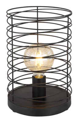 Obrázok produktu pre Globo Lighting Stolná lampa, kovová čierna matná, ø: 200mm, H: 300mm, dĺžka kábla 1800mm, bez 1x E27 60W 230V