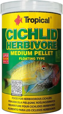 Image de Cichlidés Tropicaux Herbivore Medium Pellet 1000Ml/360G