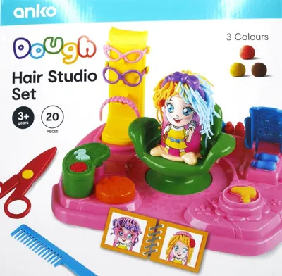 Produktbild von Playgo Knete-Haarstudio mit 3 Tontöpfen.