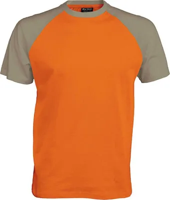 Produktbild von Kariban Herren Baseball T-Shirt Baumwolle Kontrast Kurzarm Shirt, Größe:XL, Farbe:Orange/Light Grey