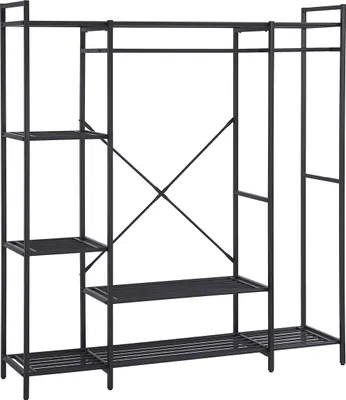 Zdjęcie produktu dla Szafa otwarta Marek - 160x40x171cm - czarny metal