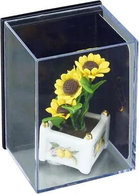 Produktbild von Sonnenblume im Porzellantopf Miniatur für Puppenhaus & Sammlung