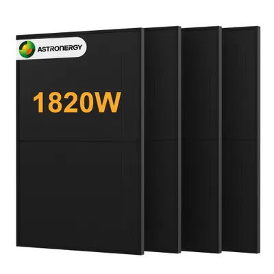 Produktbild von Powerness® 1820Wp Full Black Bifazial Glas-Glas 455Wp Solarmodule, 4 Stück 455Wp PV Panel für Balkonkraftwerk (0% MwSt)