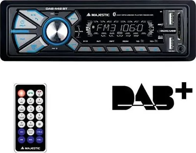 Obrázek produktu pro New Majestic DAB-442 BT, Černá, 1 DIN, 180 W, 4.0 kanály/kanálů, 45 W, 30 dB