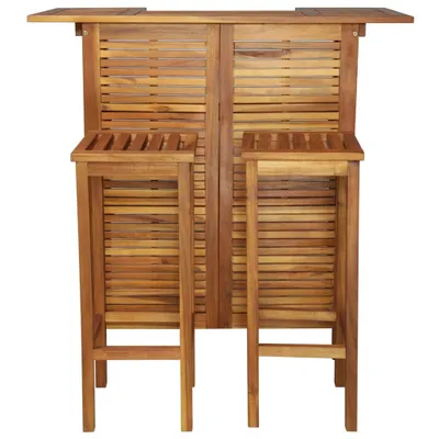 Immagine prodotto di Set di tavolo e sedie da bar 3 pezzi in legno massiccio di acacia