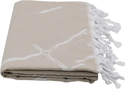 Produktbild von Hamamtuch als Strandtuch Badetuch Saunatuch "Marmor" beige