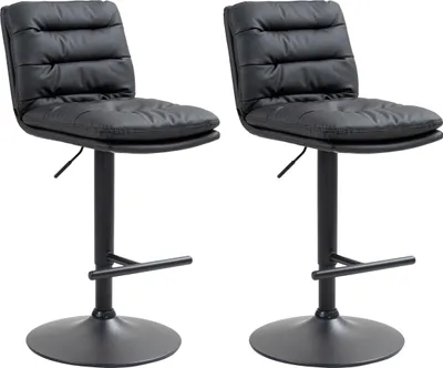 Produktbild von 2er Set Barhocker Damar Kunstleder schwarz - grau