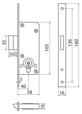 Produktbild von KFV 50PZ Zusatzschloss 40/16 silber verzinkt