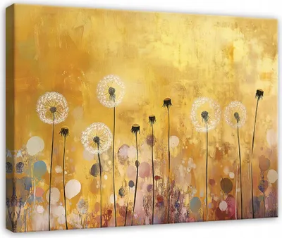 Produktbild von Leinwandbild Wandbild Blumen Wiese - 100x70 cm - Leinwandbilder Wandbilder XXL Wanddekoration Design Wohnzimmer Schlafzimmer Flur Büro Küche